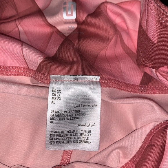 Ideology Swirling Lip Gloss Smoke 7/8 Leggings Pink Rose Women’s 2X new - Picture 6 of 7